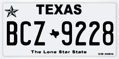 TX license plate BCZ9228