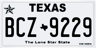TX license plate BCZ9229