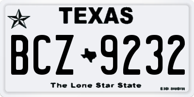 TX license plate BCZ9232