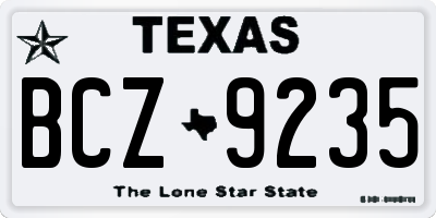 TX license plate BCZ9235