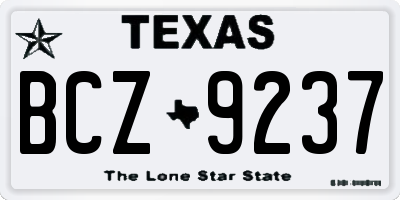 TX license plate BCZ9237