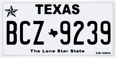 TX license plate BCZ9239