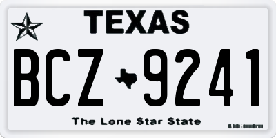 TX license plate BCZ9241