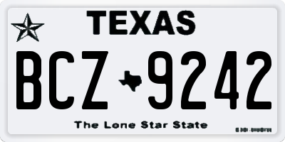 TX license plate BCZ9242