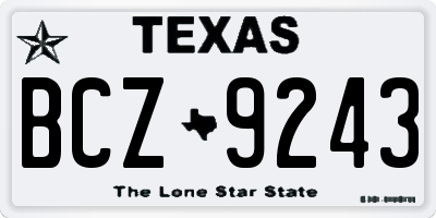 TX license plate BCZ9243