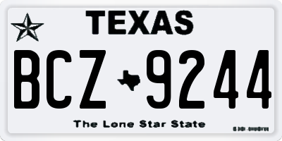 TX license plate BCZ9244