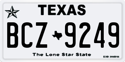 TX license plate BCZ9249