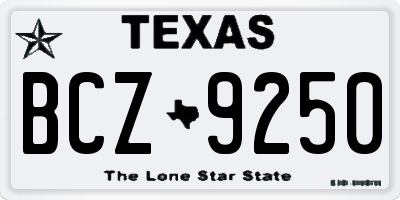 TX license plate BCZ9250