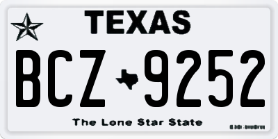 TX license plate BCZ9252