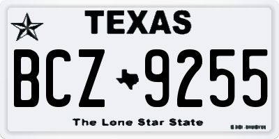 TX license plate BCZ9255