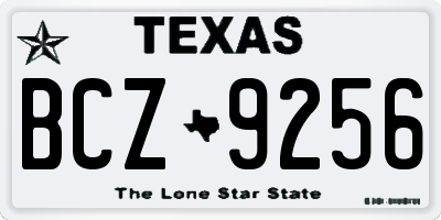 TX license plate BCZ9256