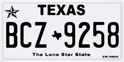 TX license plate BCZ9258