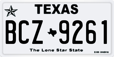 TX license plate BCZ9261