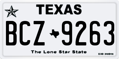 TX license plate BCZ9263