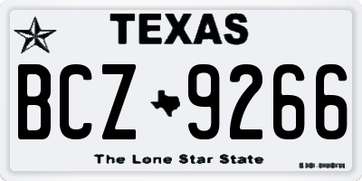TX license plate BCZ9266