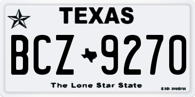 TX license plate BCZ9270
