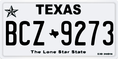 TX license plate BCZ9273