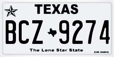 TX license plate BCZ9274