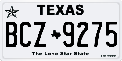 TX license plate BCZ9275