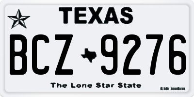 TX license plate BCZ9276