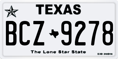 TX license plate BCZ9278
