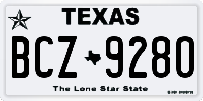 TX license plate BCZ9280