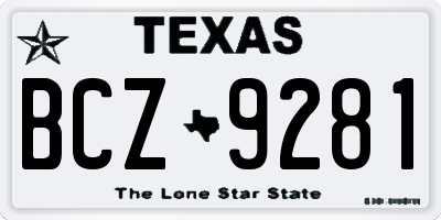 TX license plate BCZ9281