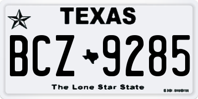 TX license plate BCZ9285