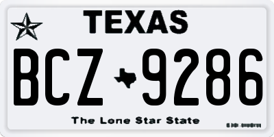 TX license plate BCZ9286