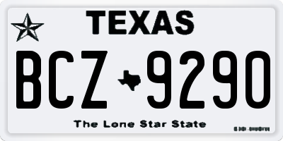 TX license plate BCZ9290