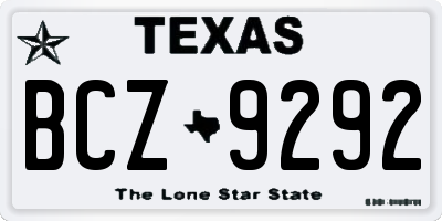 TX license plate BCZ9292
