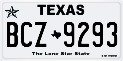 TX license plate BCZ9293