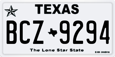 TX license plate BCZ9294