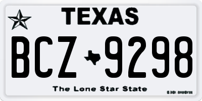 TX license plate BCZ9298