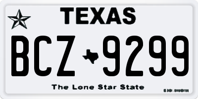 TX license plate BCZ9299