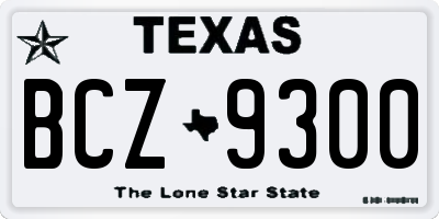 TX license plate BCZ9300