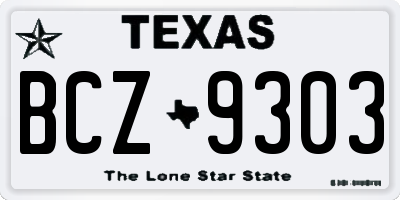TX license plate BCZ9303