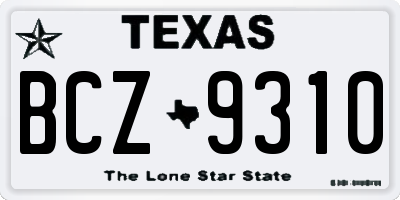 TX license plate BCZ9310