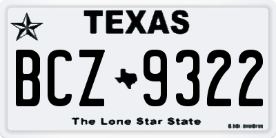 TX license plate BCZ9322