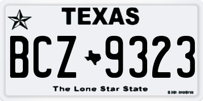 TX license plate BCZ9323