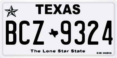 TX license plate BCZ9324