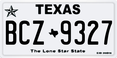 TX license plate BCZ9327
