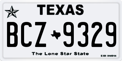 TX license plate BCZ9329