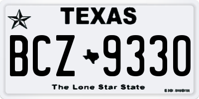 TX license plate BCZ9330