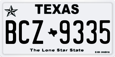 TX license plate BCZ9335