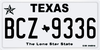 TX license plate BCZ9336