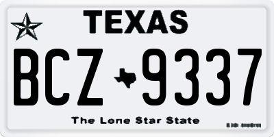 TX license plate BCZ9337