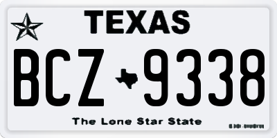 TX license plate BCZ9338