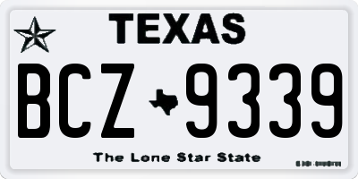 TX license plate BCZ9339