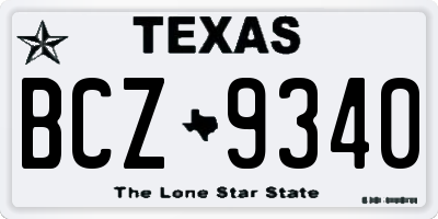 TX license plate BCZ9340